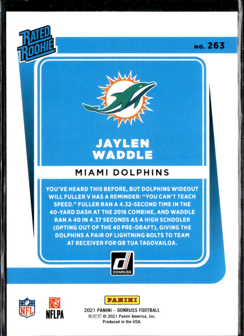 Jaylen Waddle 2021 Donruss Rookie Red Press Proof Miami Dolphins