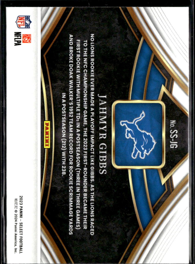 Jahmyr Gibbs 2023 Select Snapshots Rookie RC Detroit Lions