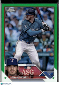 Jonah Heim 2023 Topps Chrome Green Refractor 10/99 Texas Rangers