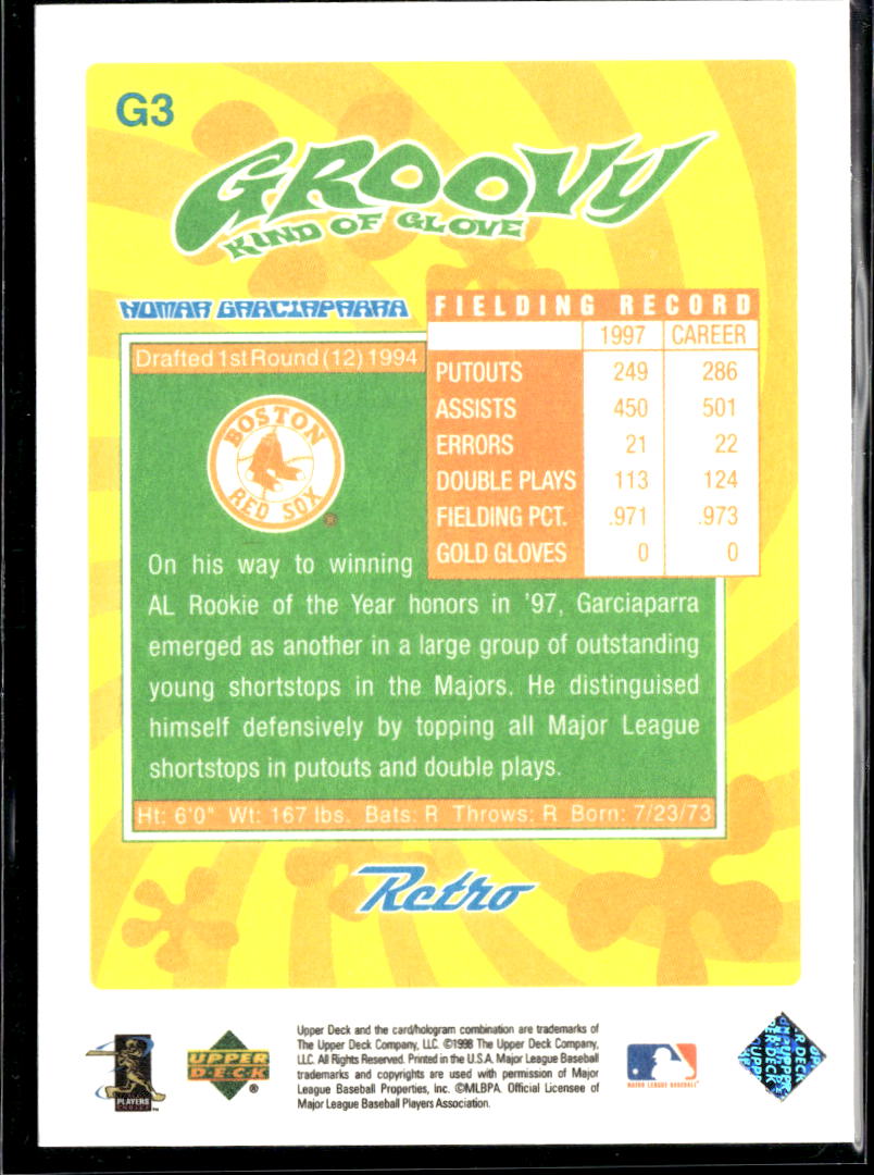 Nomar Garciaparra 1998 Upper Deck Retro Groovy Kind of Glove Boston Red Sox