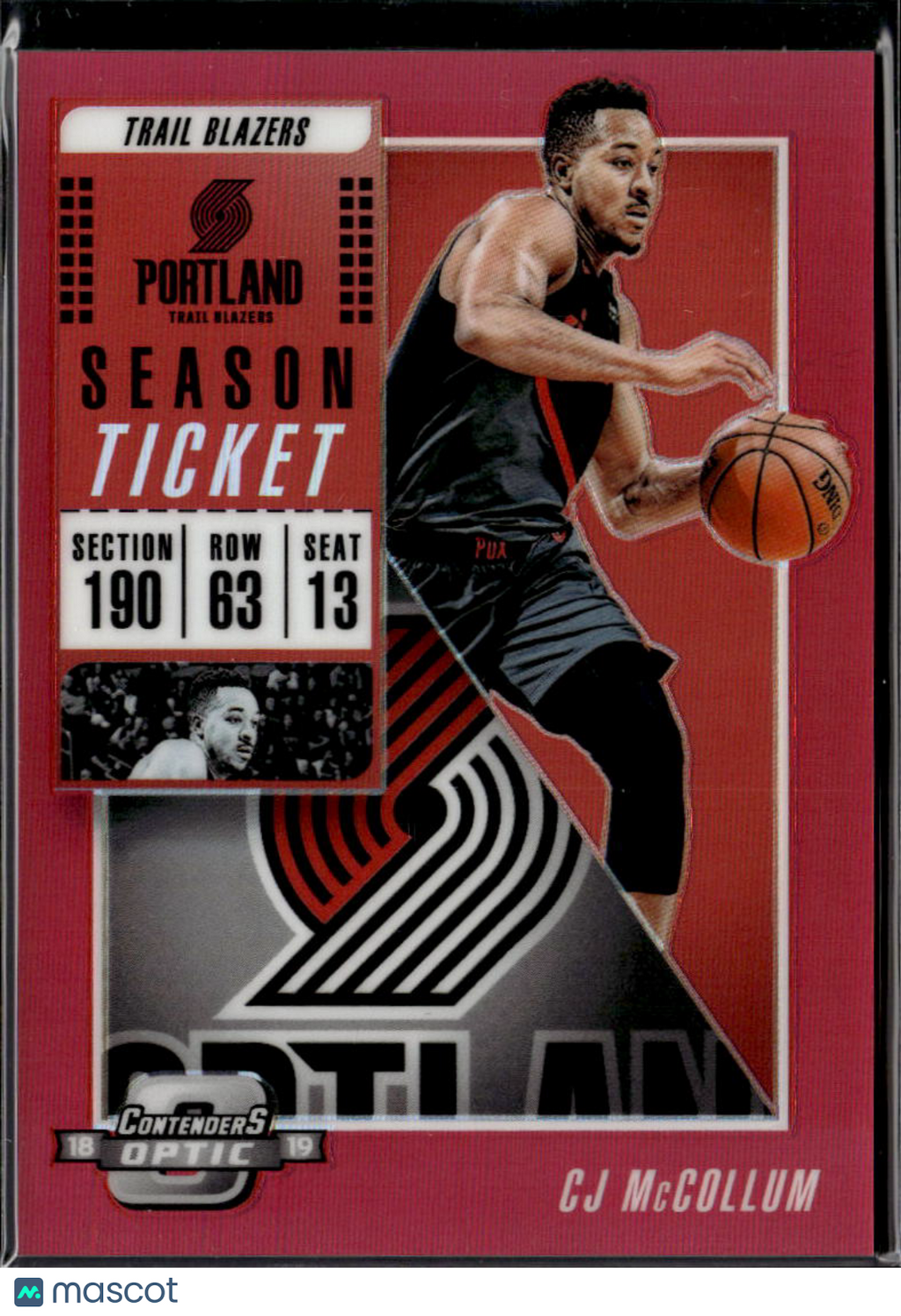CJ McCollum 2018-19 Contenders Optic Red Prizm Portland Trail Blazers