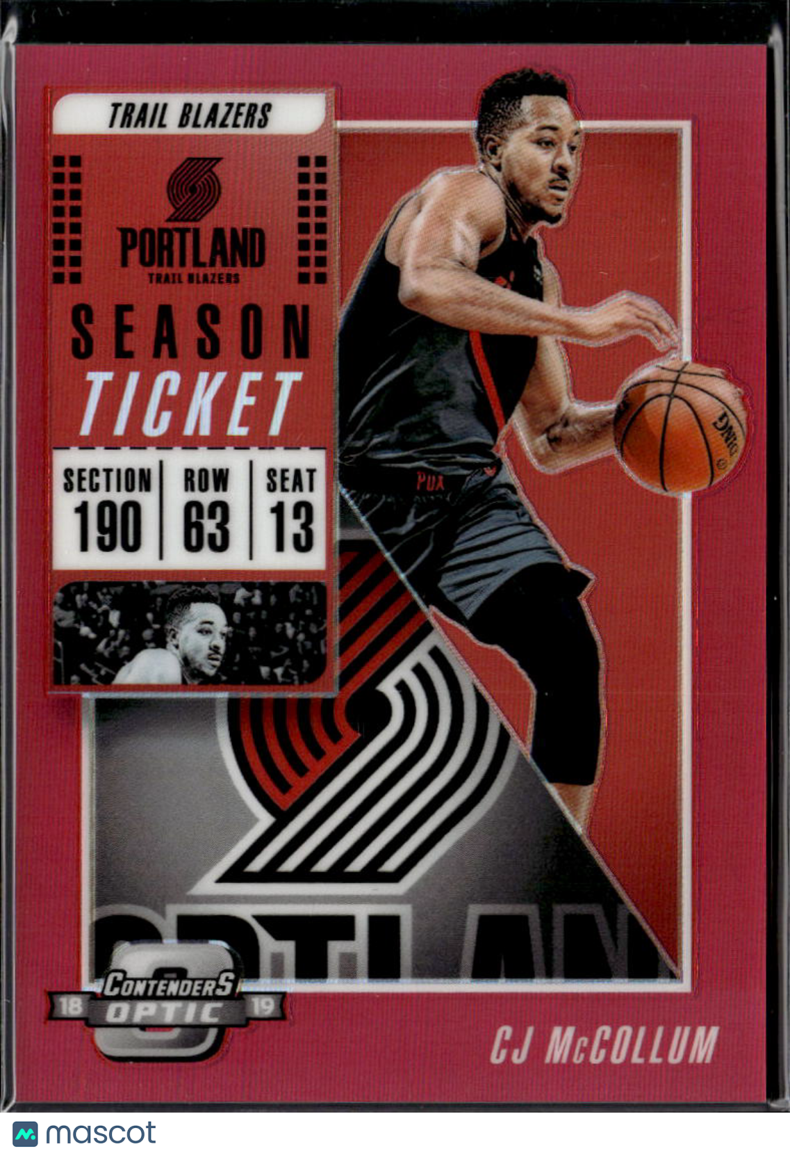 CJ McCollum 2018-19 Contenders Optic Red Prizm Portland Trail Blazers