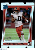 Anthony Schwartz 2021 Donruss Silver Press Proof Die Cut RC /75 Cleveland Browns