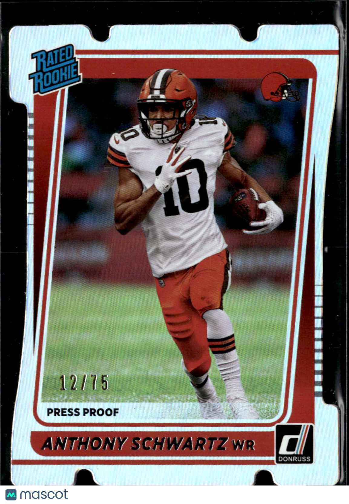 Anthony Schwartz 2021 Donruss Silver Press Proof Die Cut RC /75 Cleveland Browns