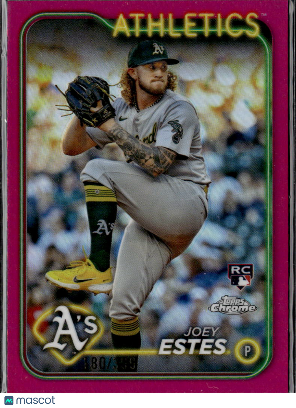 Joey Estes 2024 Topps Chrome Pink Refractor RC /399 Oakland Athletics