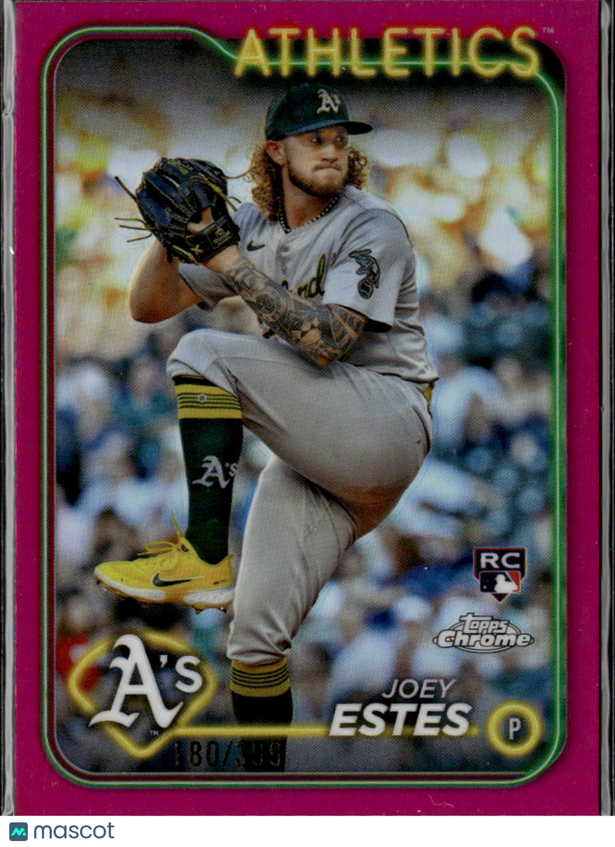 Joey Estes 2024 Topps Chrome Pink Refractor RC /399 Oakland Athletics
