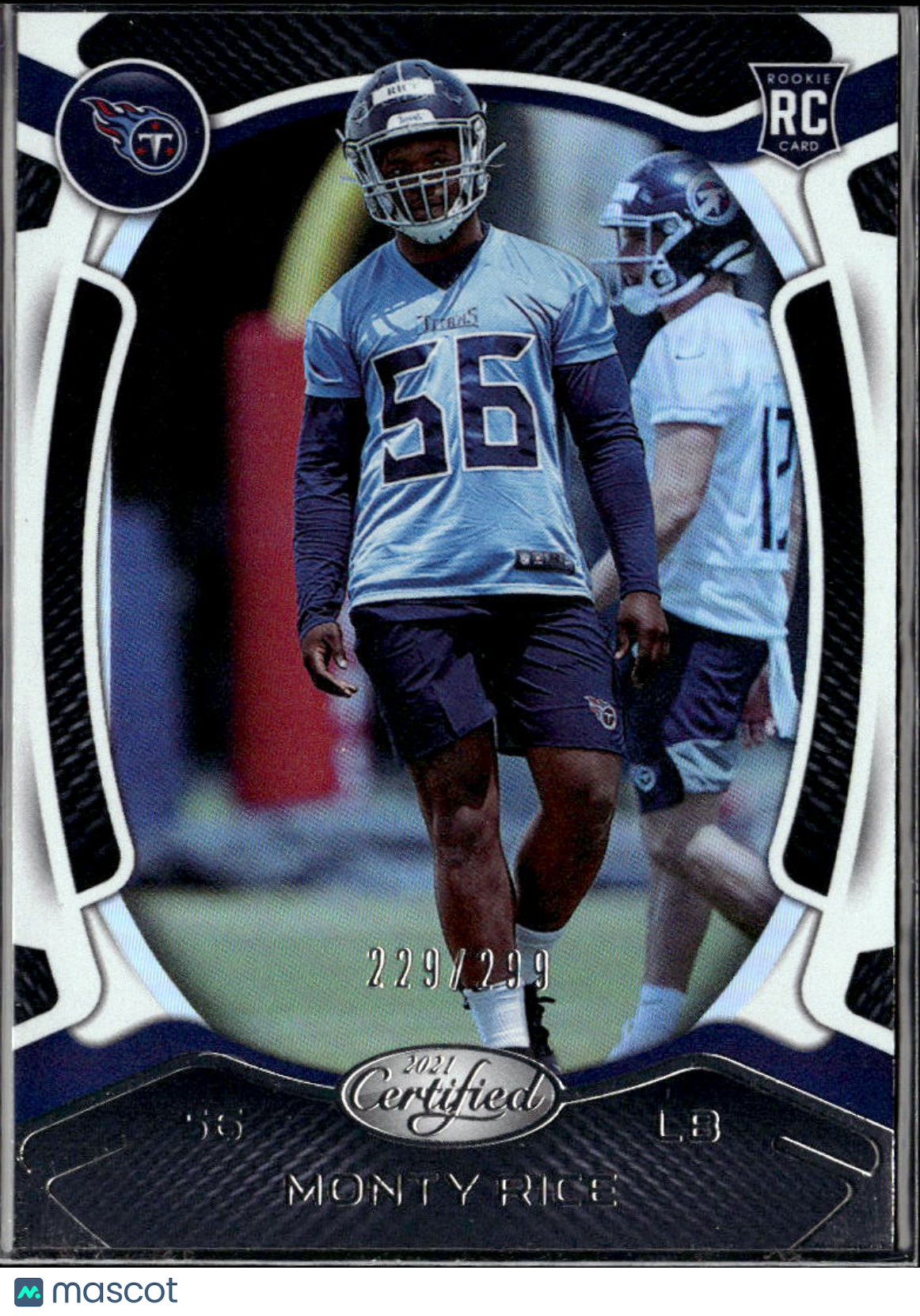 Monty Rice 2021 Certified Rookie RC /299 Tennessee Titans