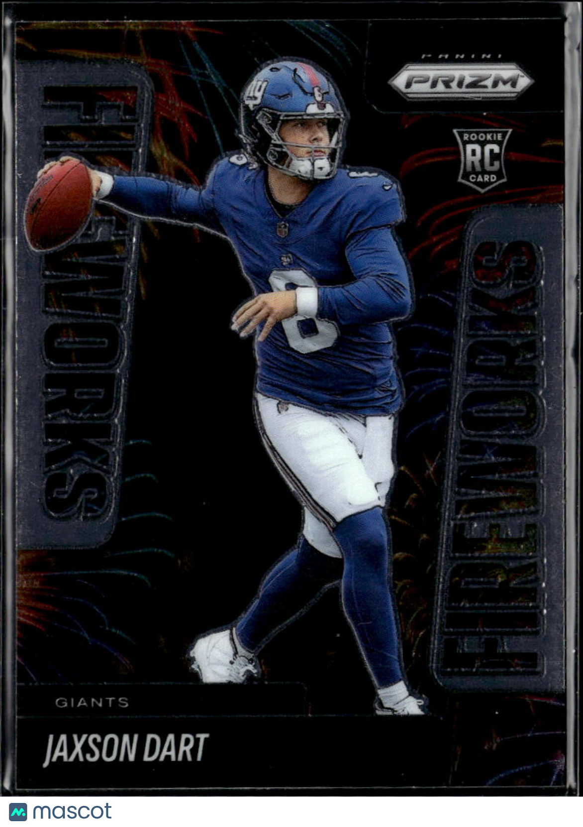Jaxson Dart 2025 Prizm Fireworks Rookie RC New York Giants
