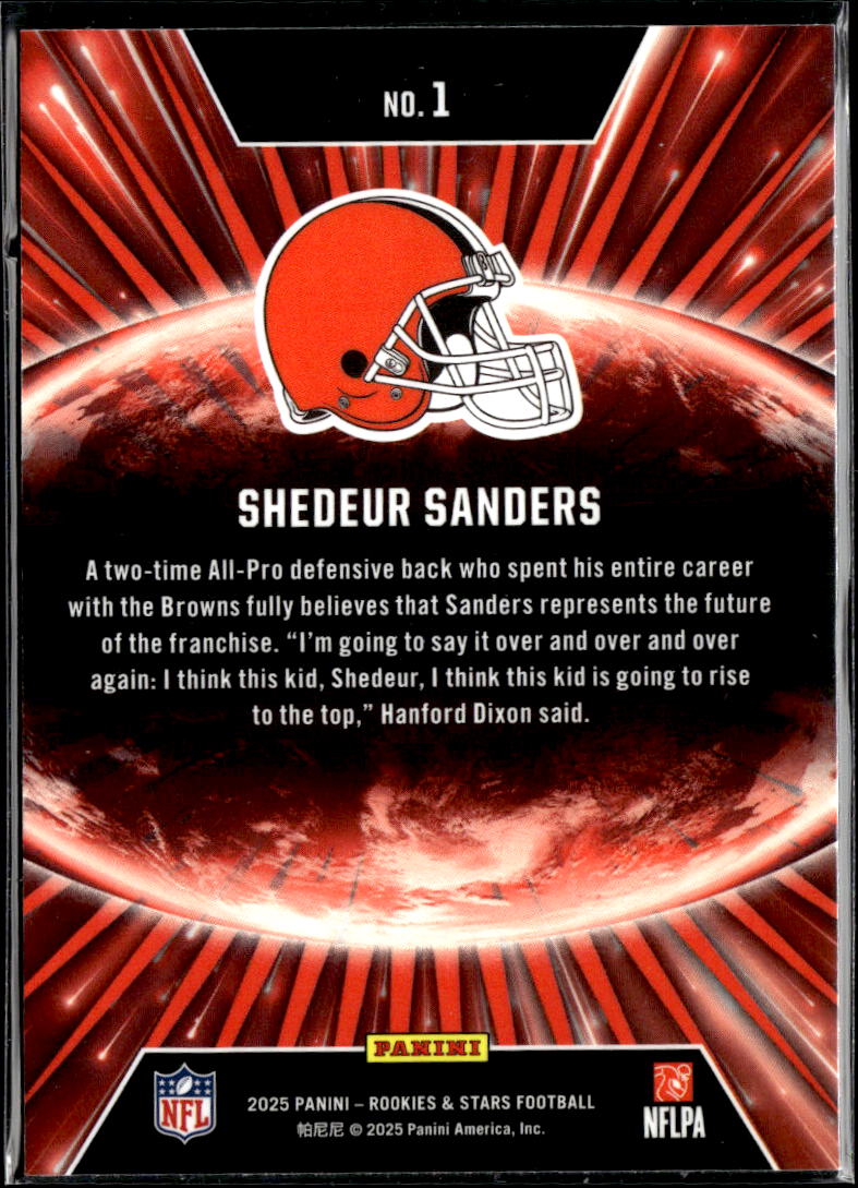 Shedeur Sanders 2025 Rookies & Stars Stellar RED Cleveland Browns