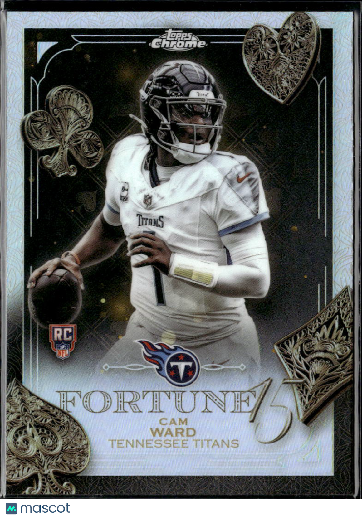 Cam Ward 2025 Topps Chrome RC Fortune 15 Refractor Tennessee Titans
