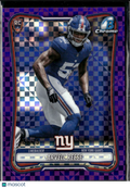 Arvell Reese 2026 Bowman Chrome RC Purple XFractor RC 66/75 New York Giants