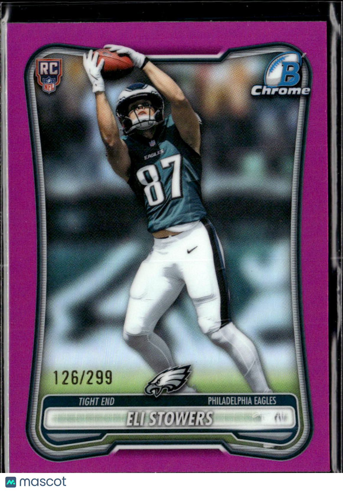 Eli Stowers 2026 Bowman Chrome RC Pink Refractor /299 Philadelphia Eagles