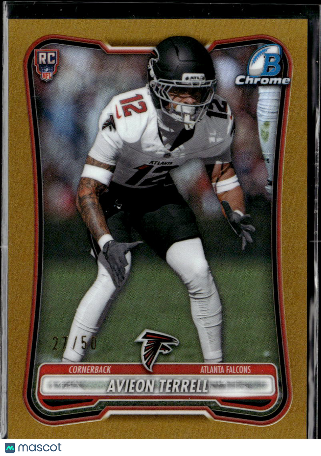 Avieon Terrell 2026 Bowman Chrome GOLD Refractor RC 27/50 Atlanta Falcons
