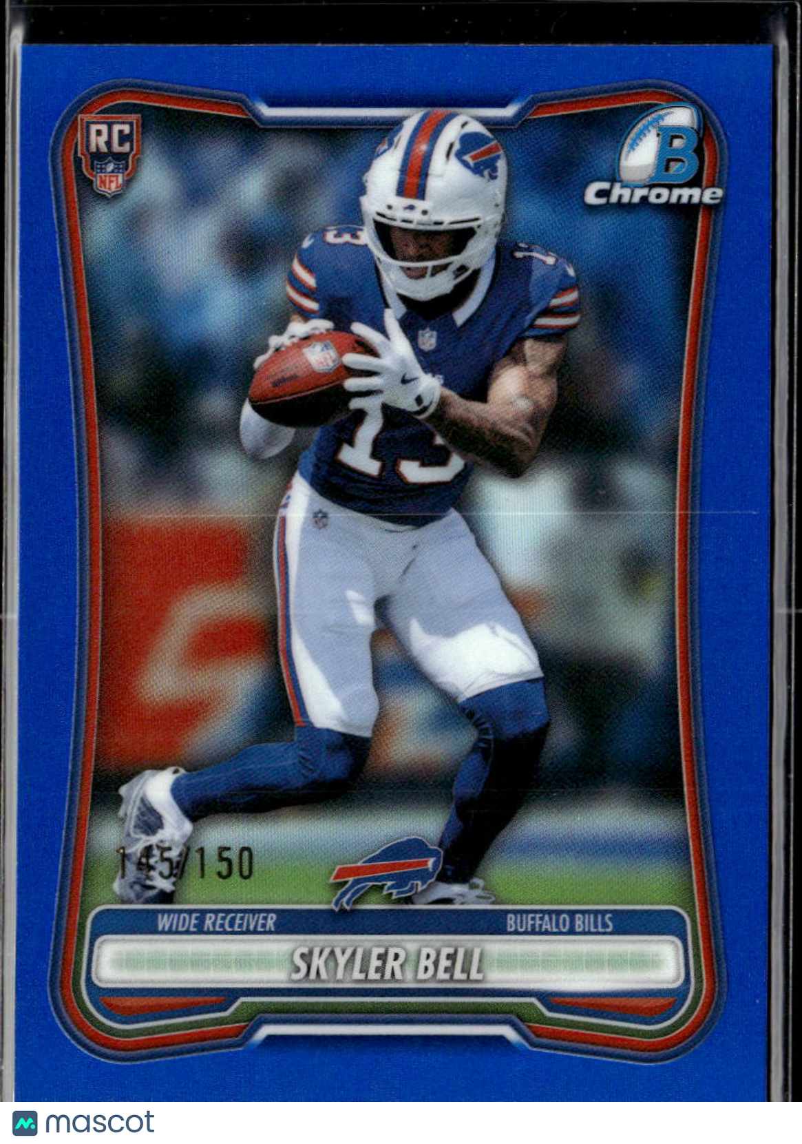 Skyler Bell 2026 Bowman Chrome Blue Refractor RC 145/150 Buffalo Bills