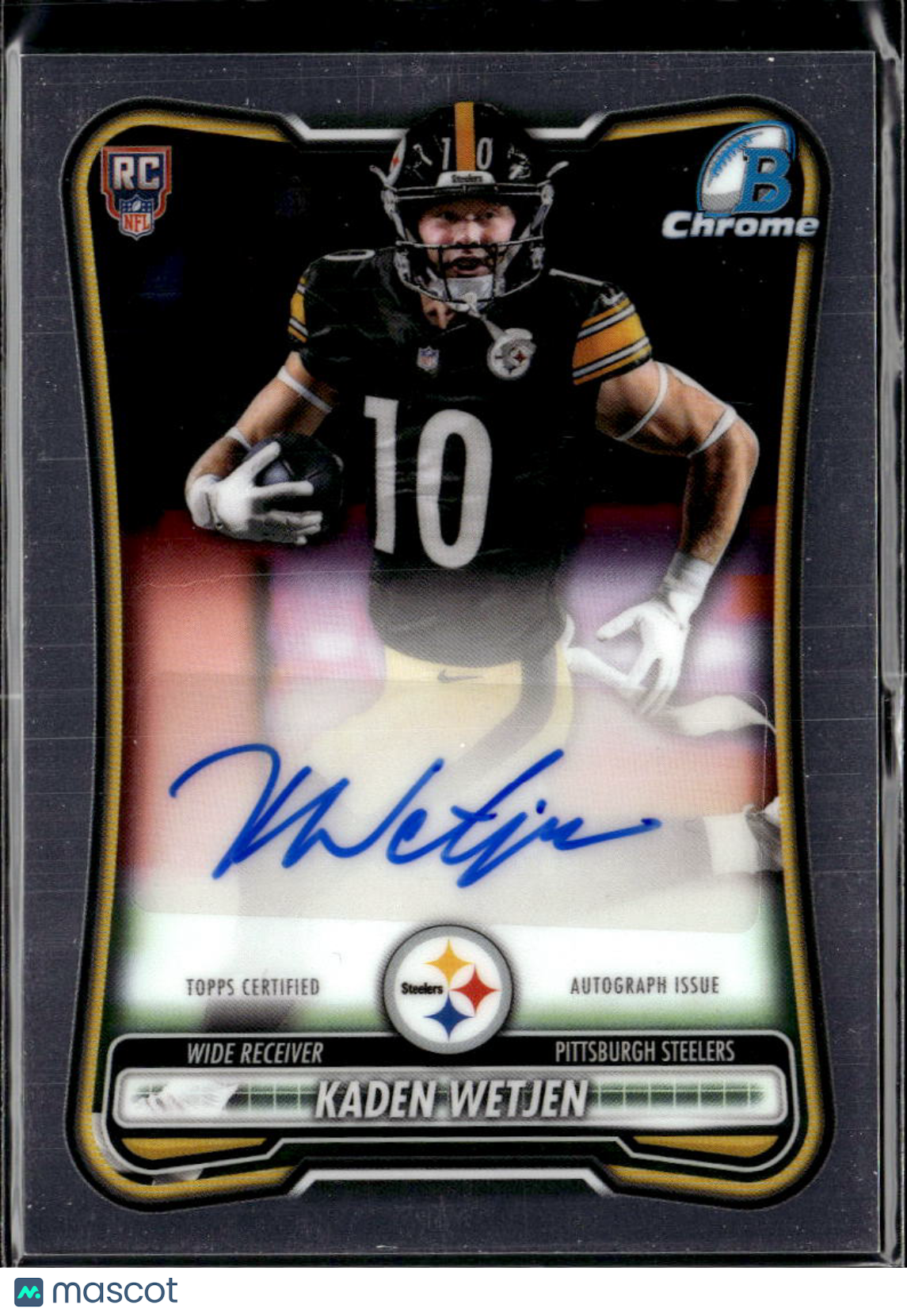 Kaden Wetjen 2026 Bowman Chrome Auto Autograph RC Pittsburgh Steelers