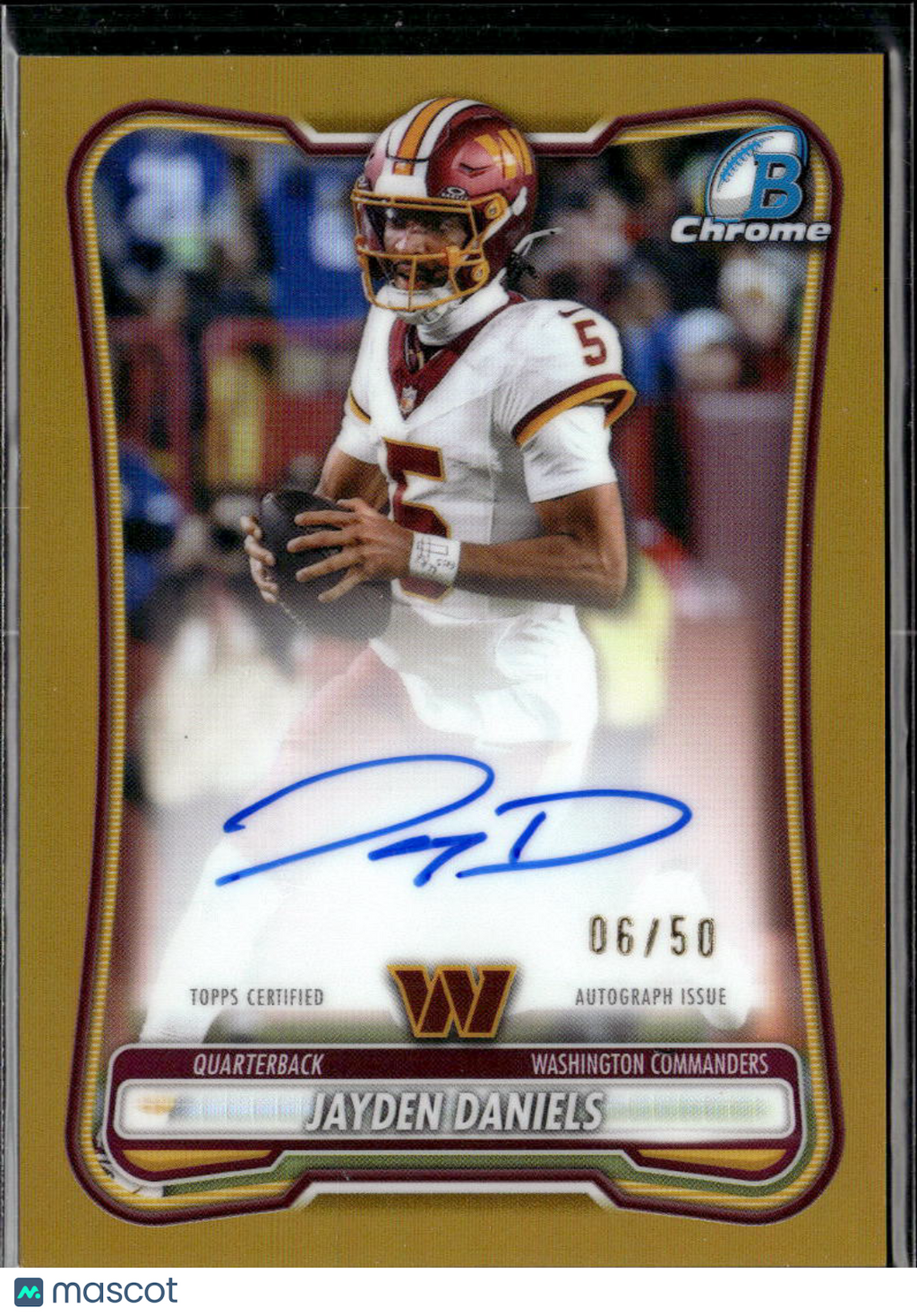 Jayden Daniels 2026 Bowman Chrome GOLD Auto Autograph 6/50 Washington Commanders
