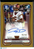 Jayden Daniels 2026 Bowman Chrome GOLD Auto Autograph 6/50 Washington Commanders