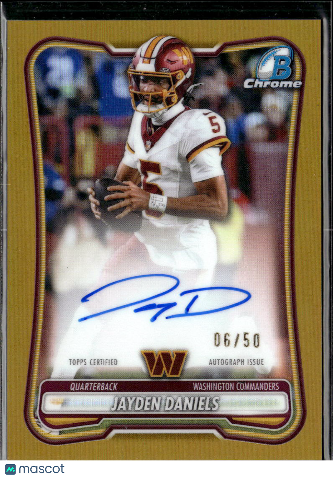 Jayden Daniels 2026 Bowman Chrome GOLD Auto Autograph 6/50 Washington Commanders
