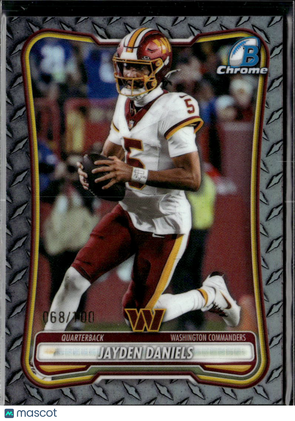 Jayden Daniels 2026 Bowman Chrome Diamond Plate 68/100 Washington Commanders
