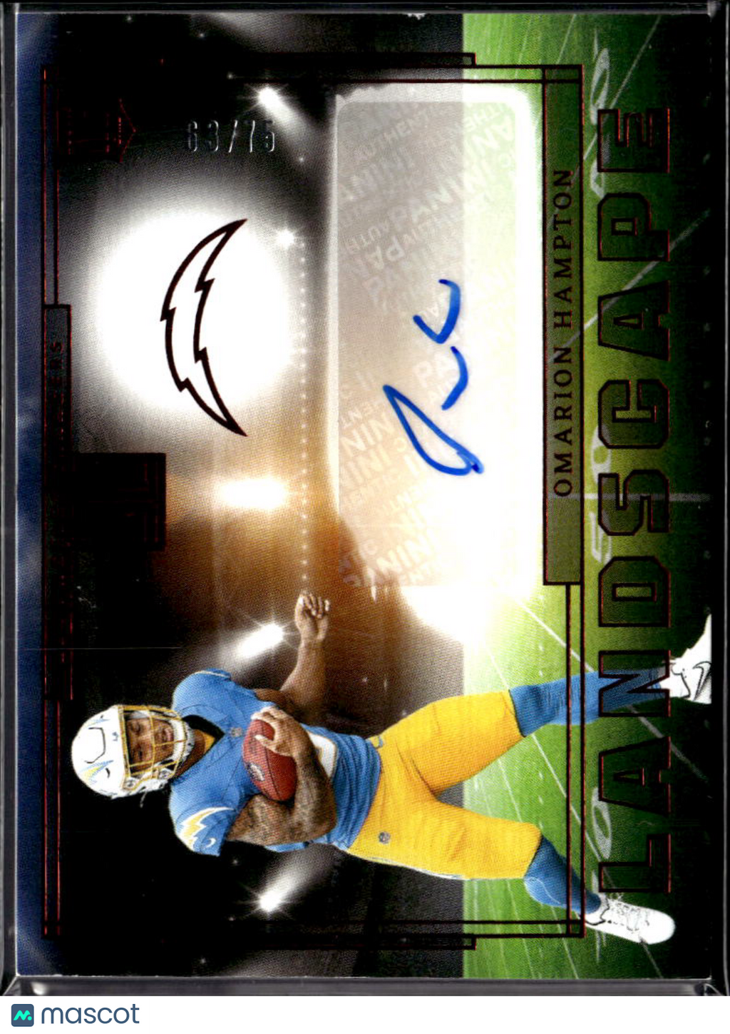Omarion Hampton 2025 Impeccable Auto Autograph RC 63/75 Los Angeles Chargers