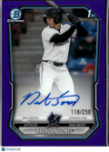 Brendan Jones 2026 Bowman Chrome 1st Auto Autograph 118/250 Miami Marlins