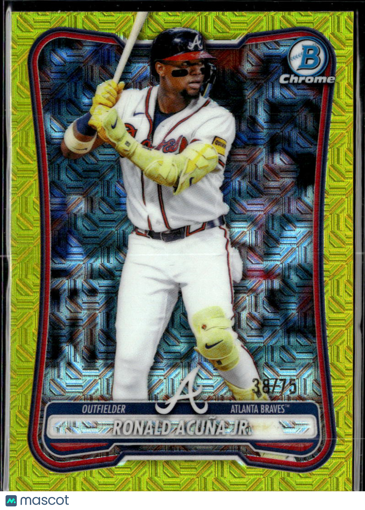 Ronald Acuna Jr. 2026 Bowman Chrome Yellow Refractor 38/75 Atlanta Braves