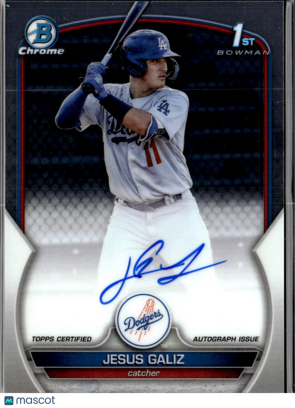 Jesus Galiz 2023 Bowman Chrome 1st Auto Autograph Los Angeles Dodgers