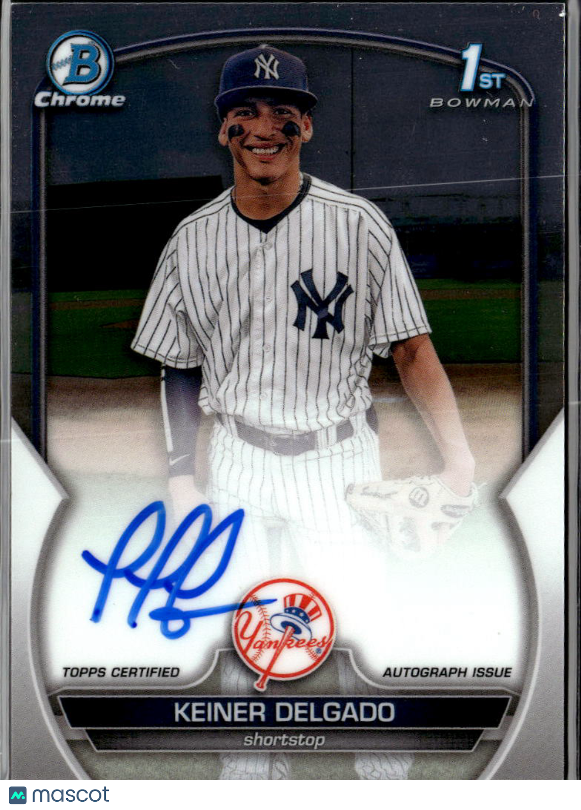 Keiner Delgado 2023 Bowman Chrome 1st Auto Autograph New York Yankees