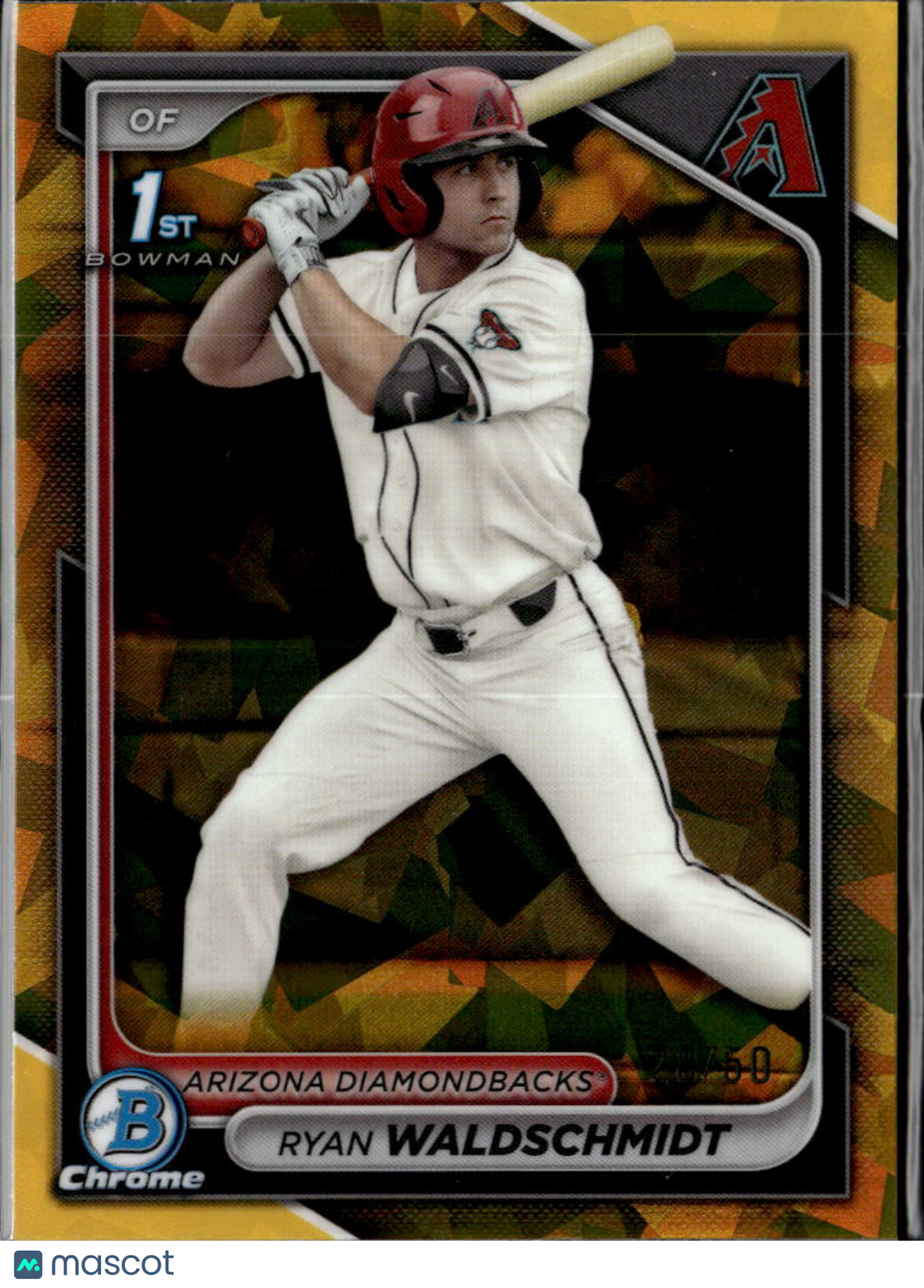 Ryan Waldschmidt 2024 Bowman Chrome Sapphire GOLD 1st 28/50 Arizona Diamondbacks