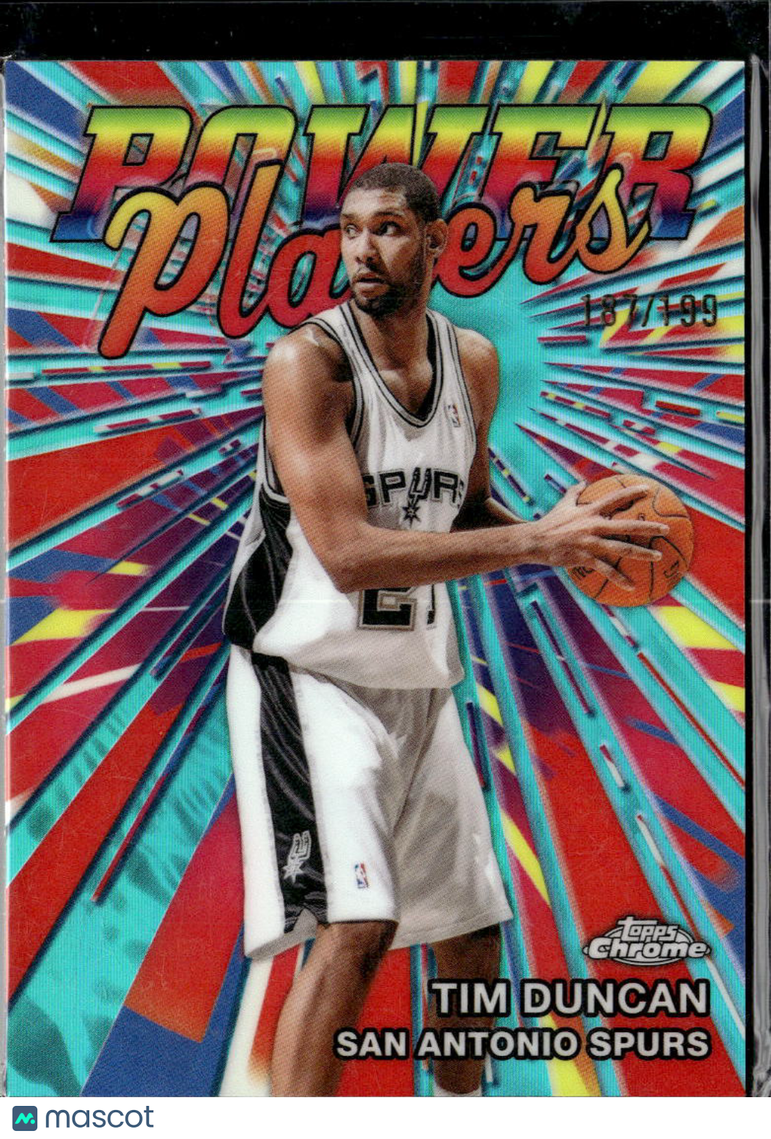 Tim Duncan 2026 Topps Chrome Power Players Aqua /199 San Antonio Spurs