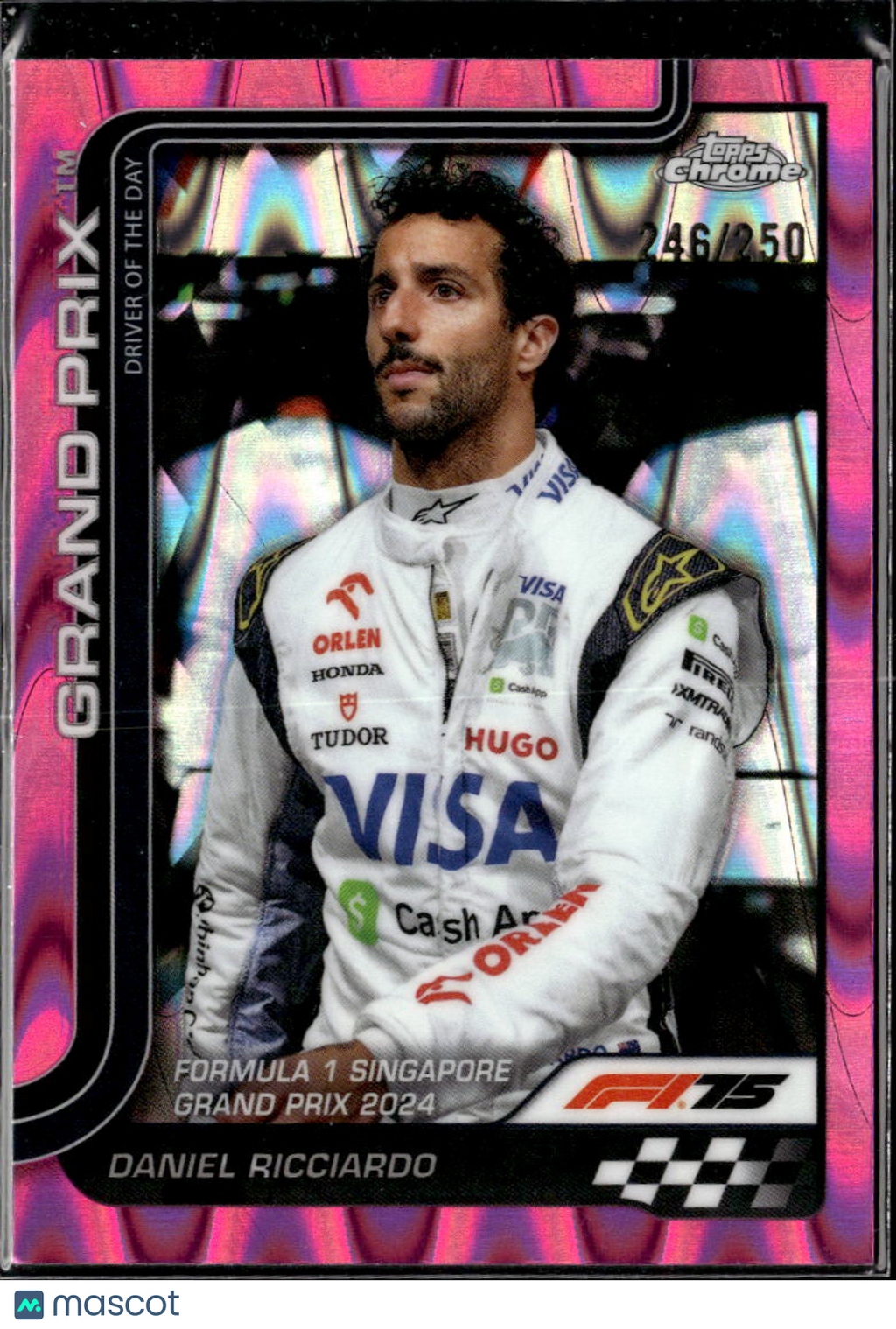 Daniel Ricciardo 2025 Topps Chrome Formula 1 Pink RayWave Refractor /250
