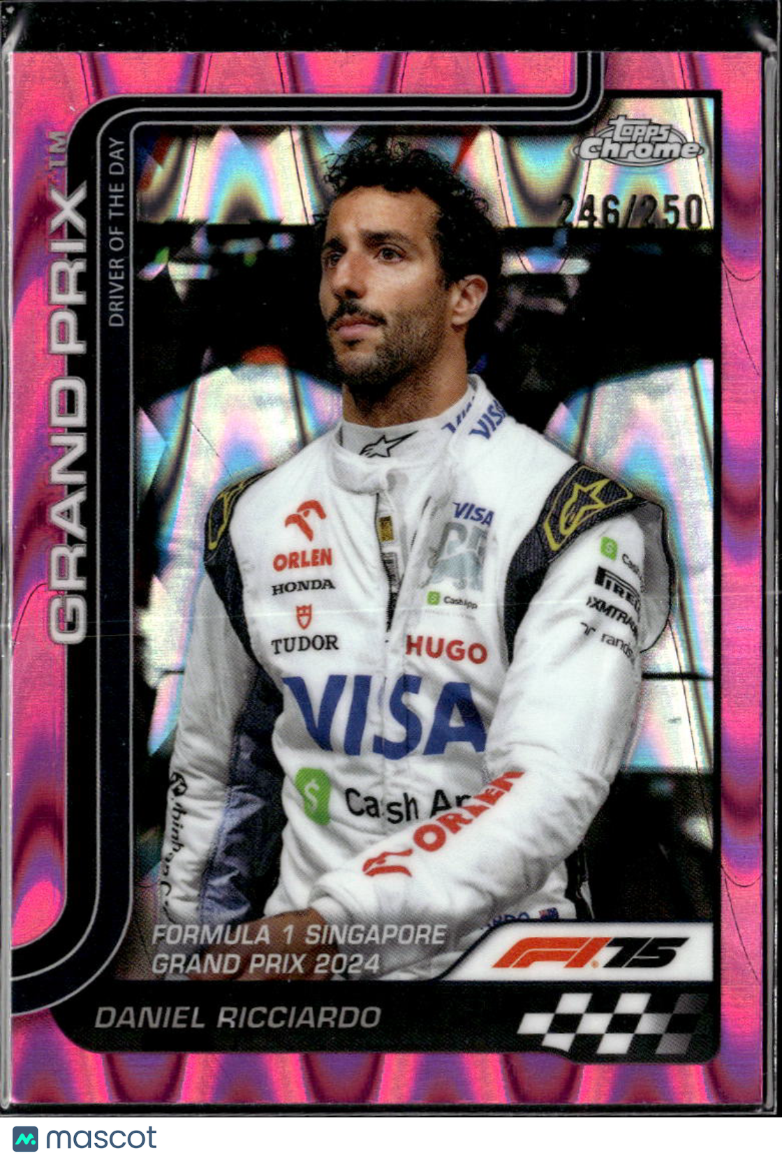 Daniel Ricciardo 2025 Topps Chrome Formula 1 Pink RayWave Refractor /250