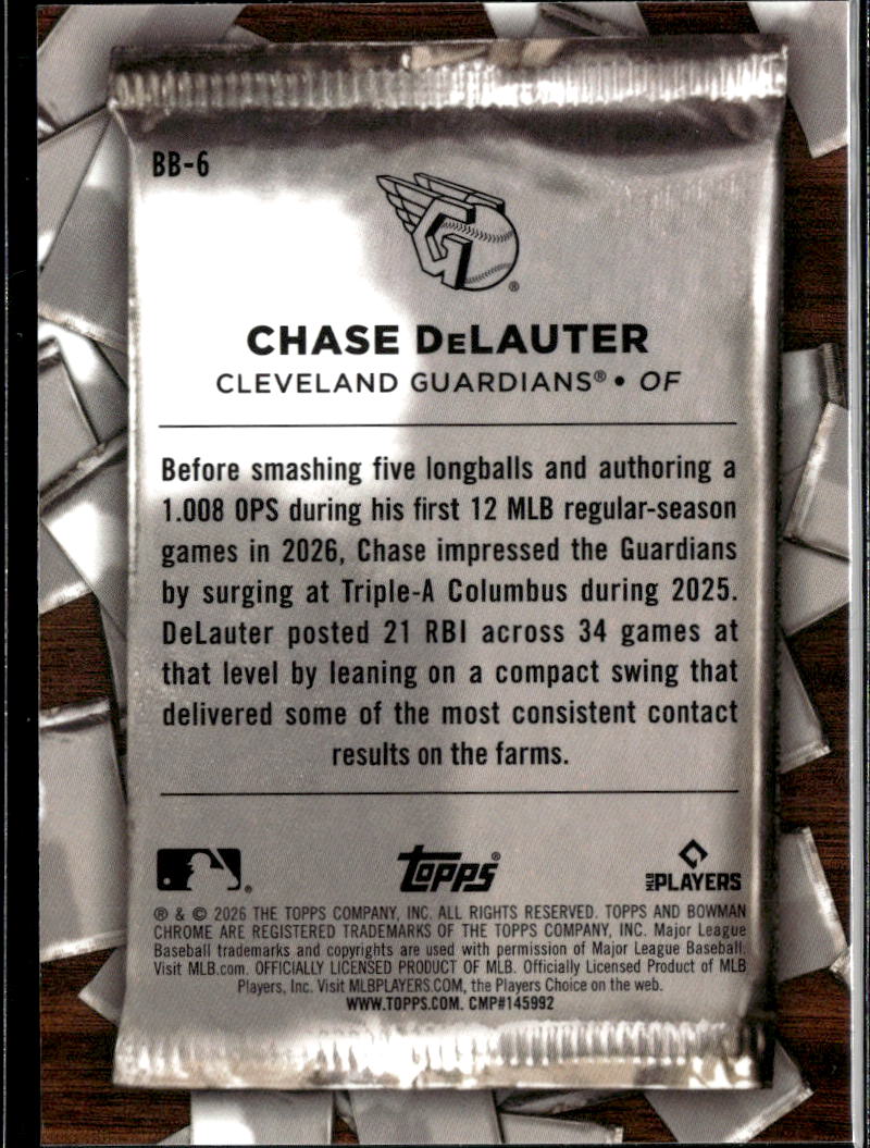 Chase DeLauter 2026 Bowman Chrome Big Breaks RC Cleveland Guardians