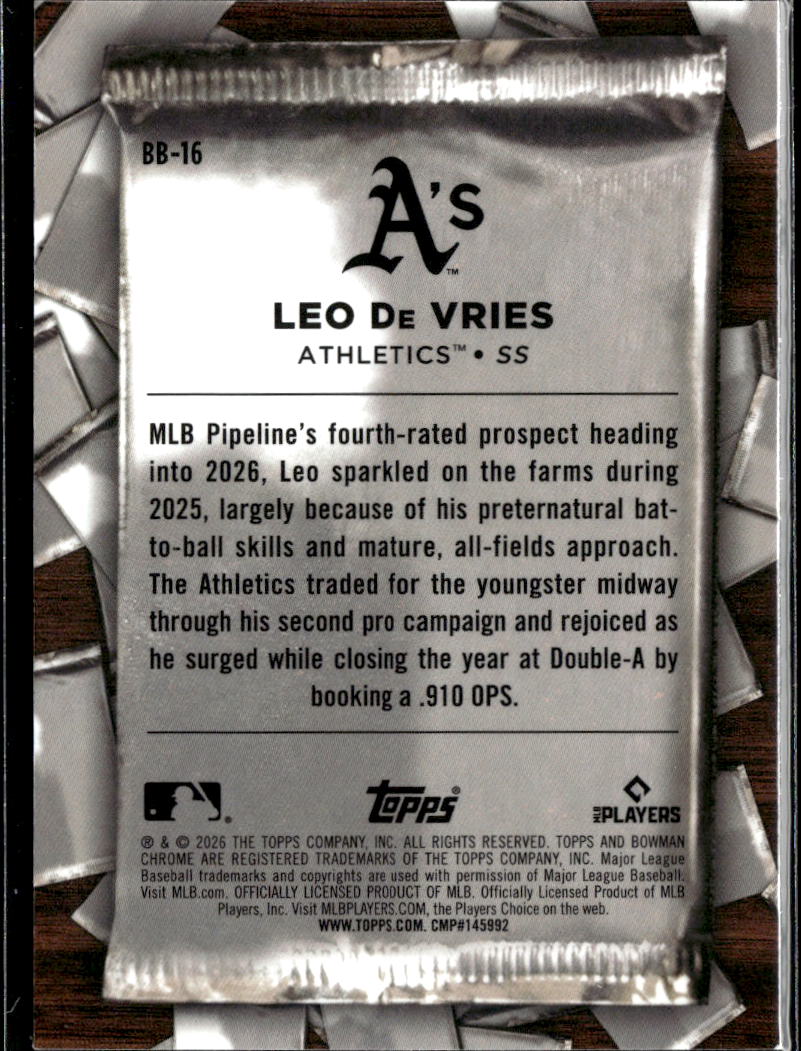 Leo De Vries 2026 Bowman Chrome Big Breaks Oakland Athletics