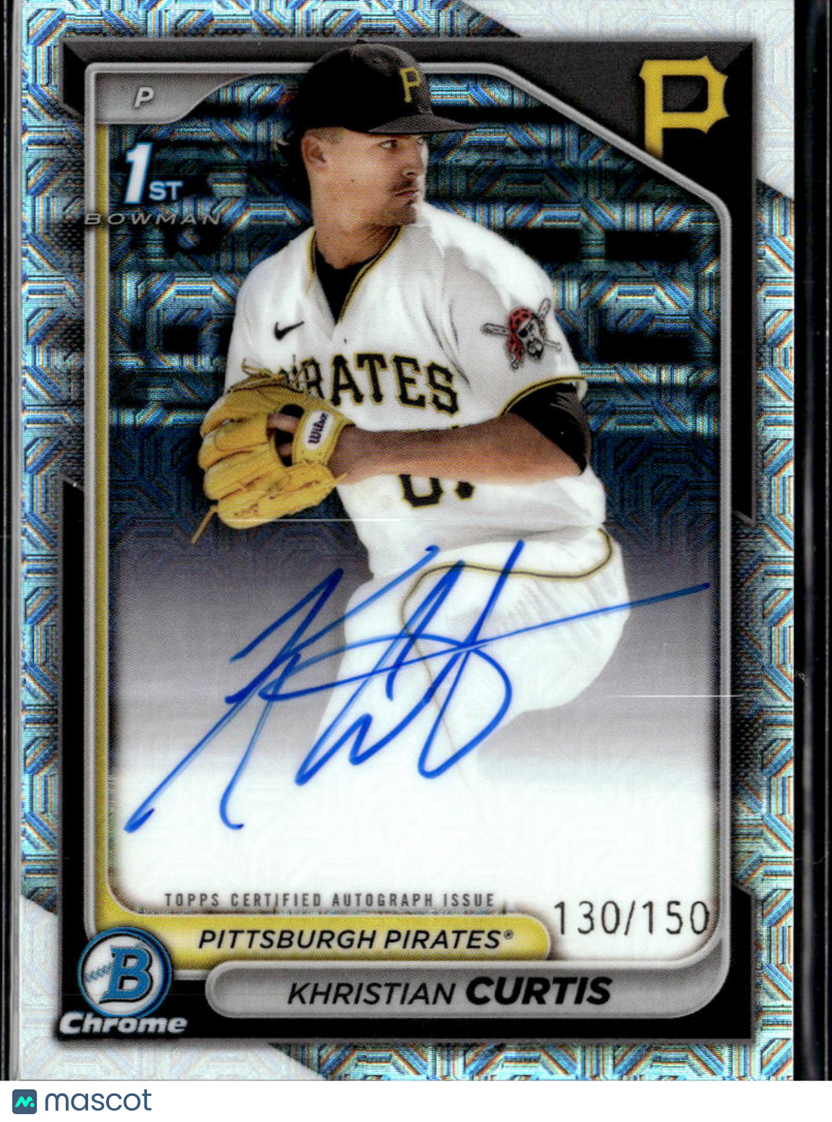Khristian Curtis 2024 Bowman Chrome 1st Auto Autograph /150 Pittsburgh Pirates
