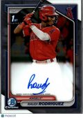 Raudi Rodriguez 2024 Bowman Chrome 1st Auto Autograph Los Angeles Angels