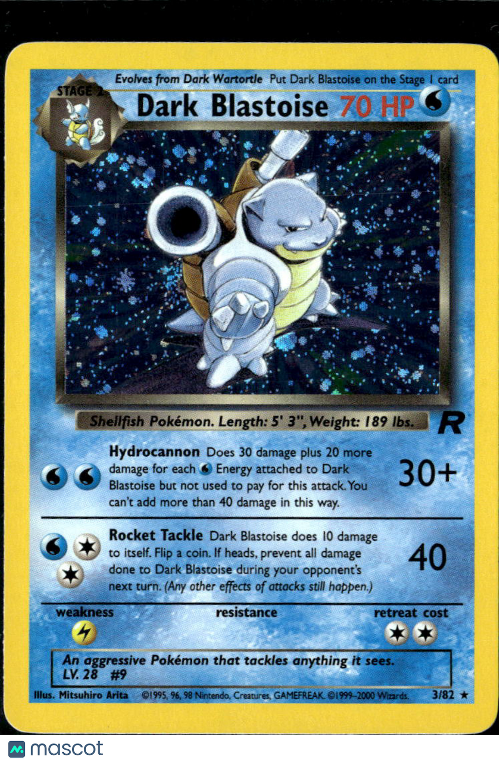 Dark Blastoise 2000 Team Rocket Holo Rare #3/82