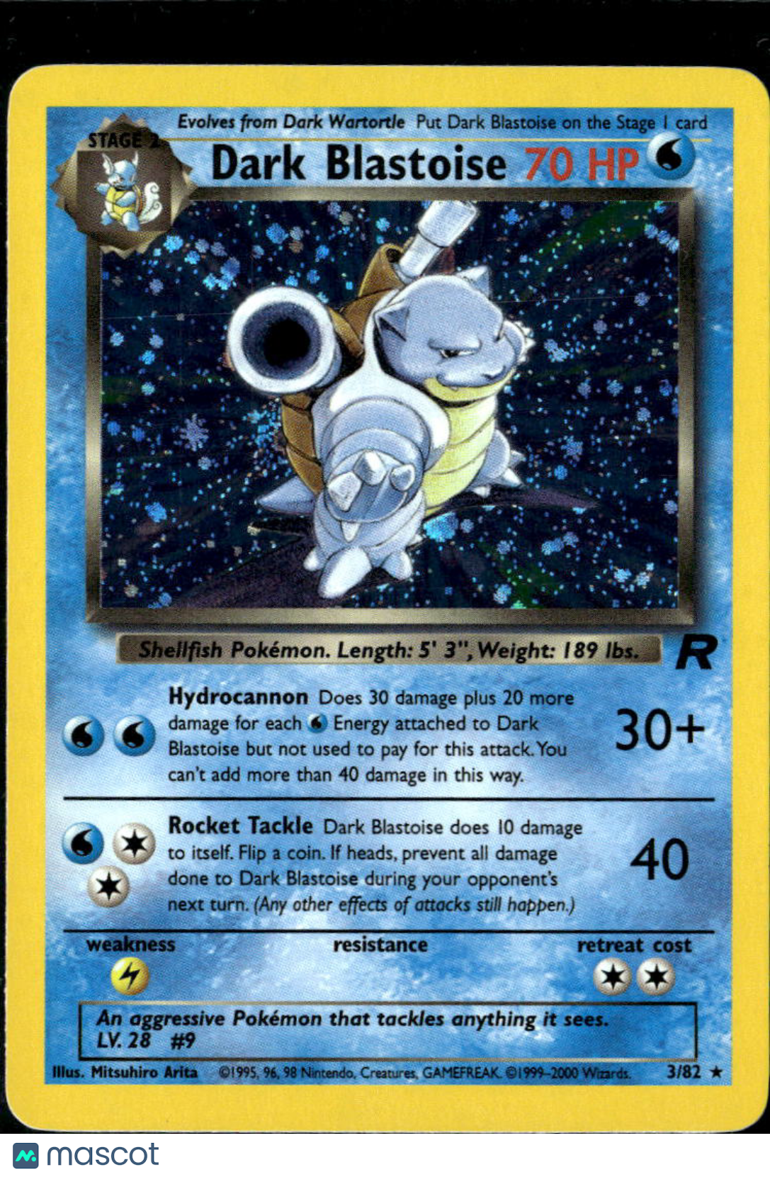 Dark Blastoise 2000 Team Rocket Holo Rare #3/82