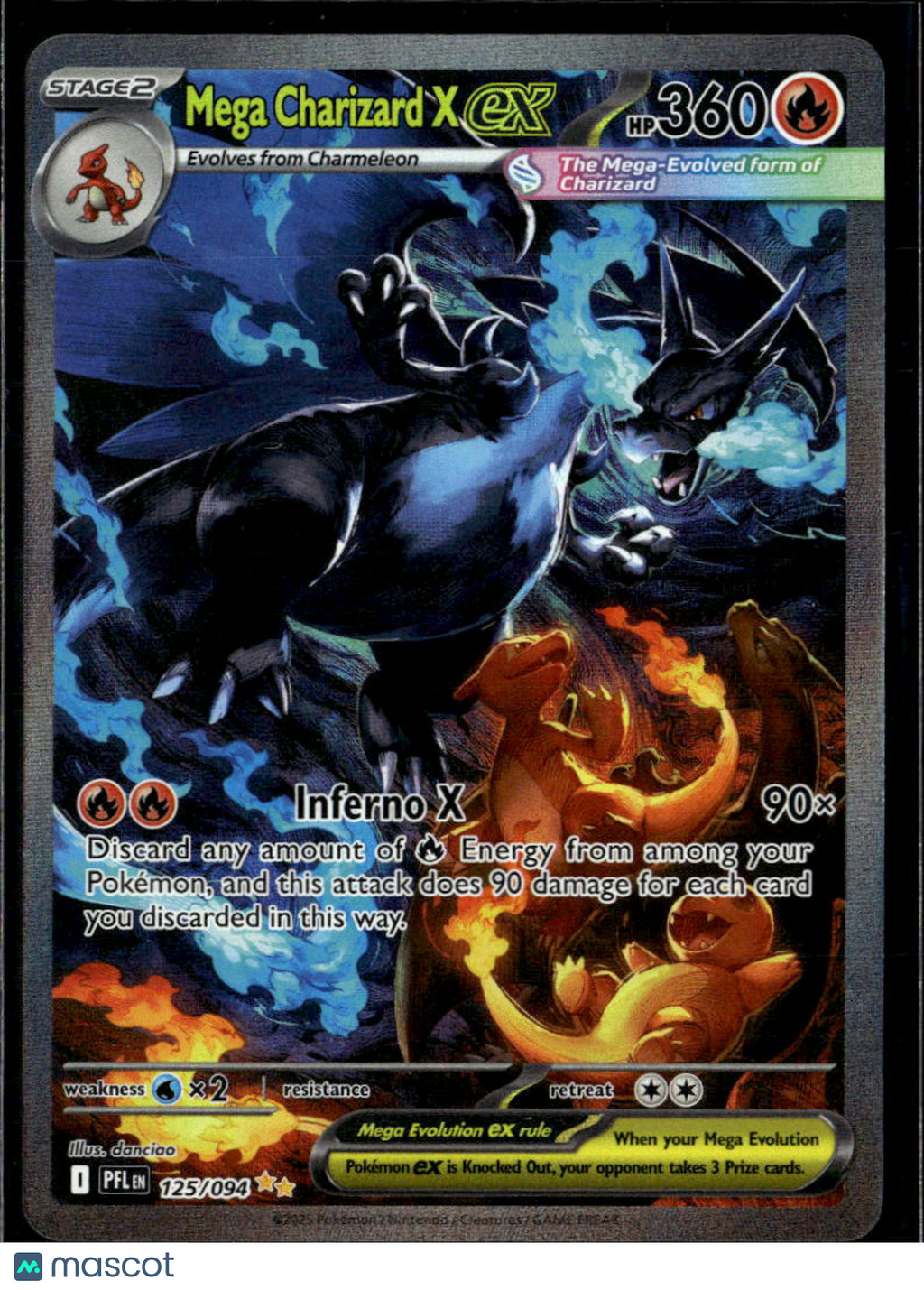 Mega Charizard X EX 2025 Mega Evolution – Phantasmal SAR #125/94