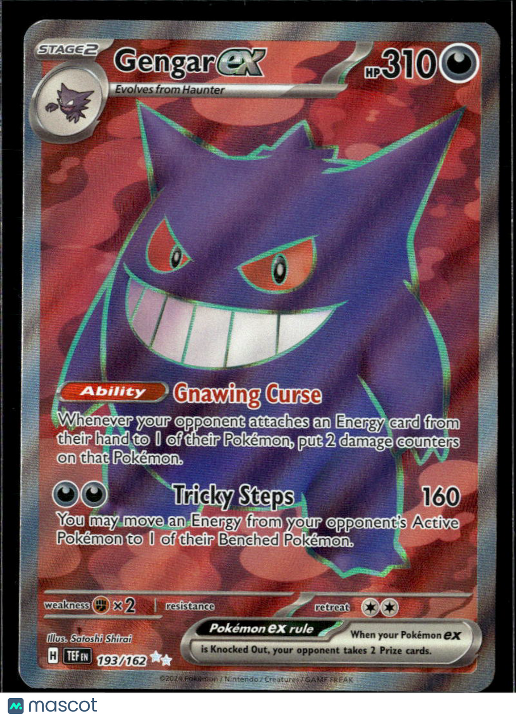 Gengar EX 2024 Temporal Forces Holo Secret Rare UR FA #193/162