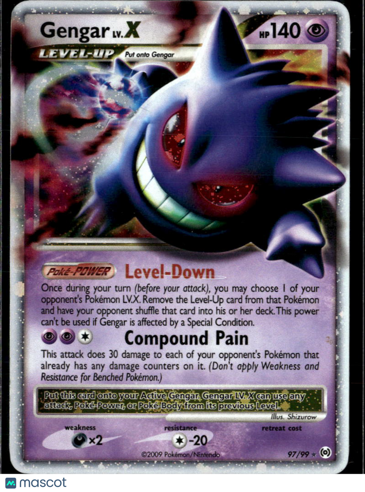Gengar LV.X 2014 Platinum – Arceus Holo Rare #97/99