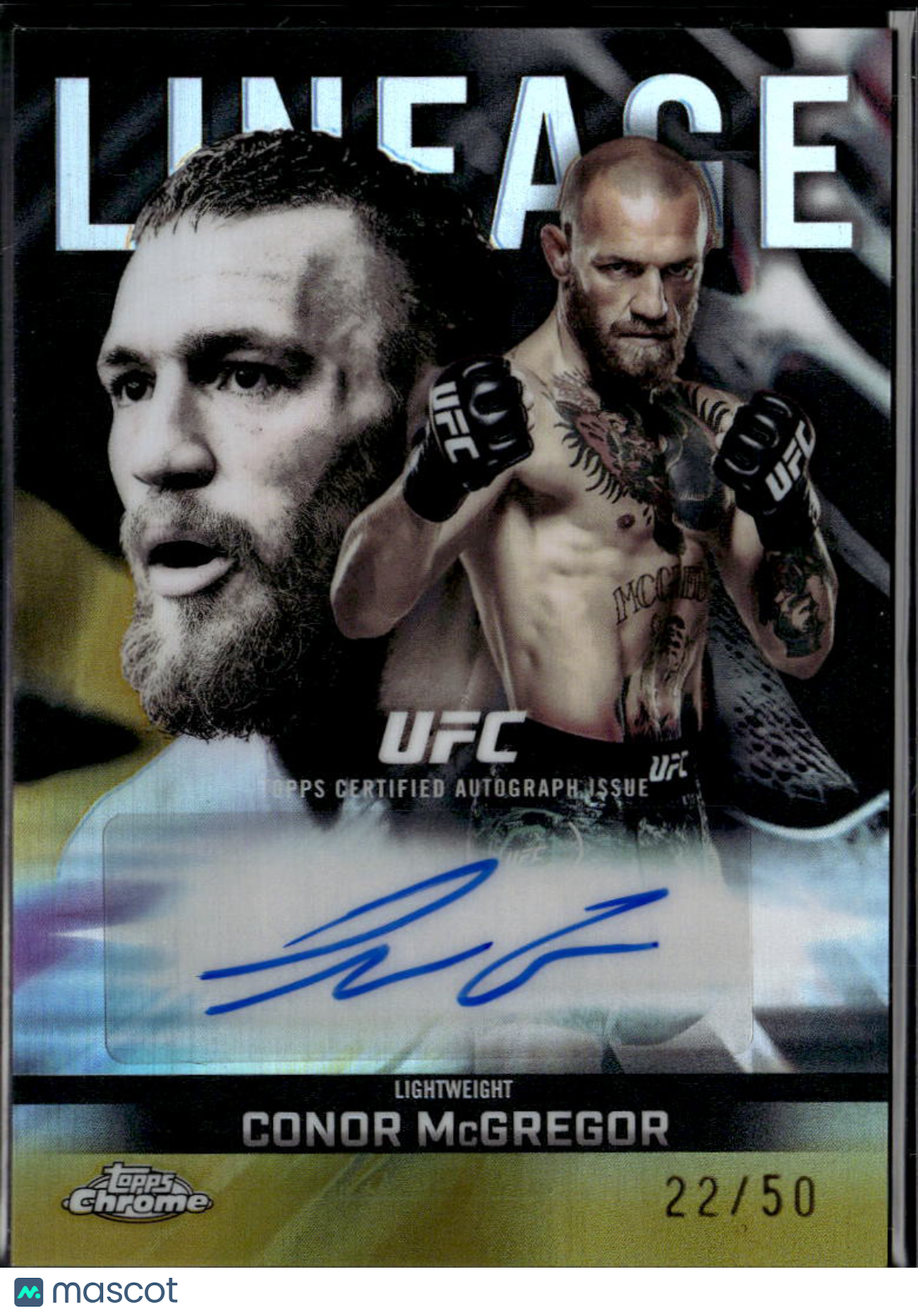 Conor McGregor 2026 Topps Chrome UFC GOLD Auto Autograph 22/50