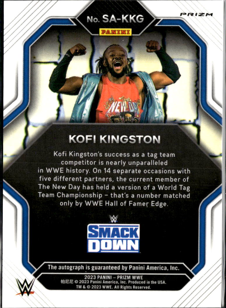 Kofi Kingston 2023 Prizm WWE Superstar Auto Autograph Disco Prizm Wrestling