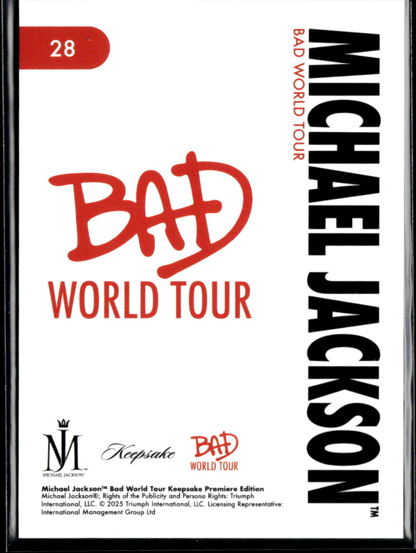 Michael Jackson 2025 Keepsake Bad World Tour #28