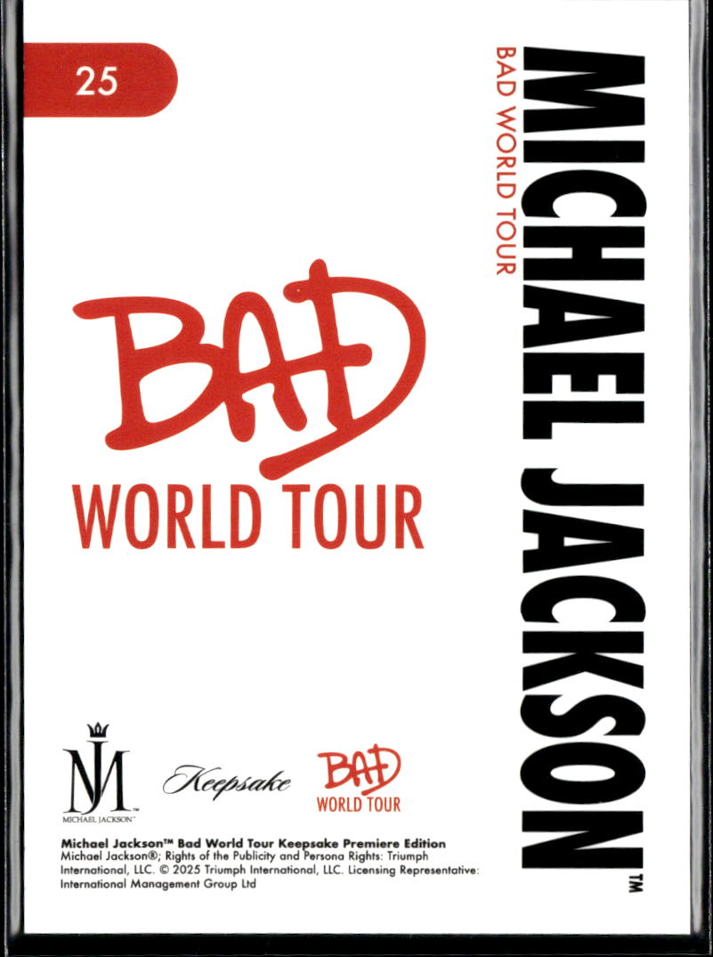 Michael Jackson 2025 Keepsake Bad World Tour #25