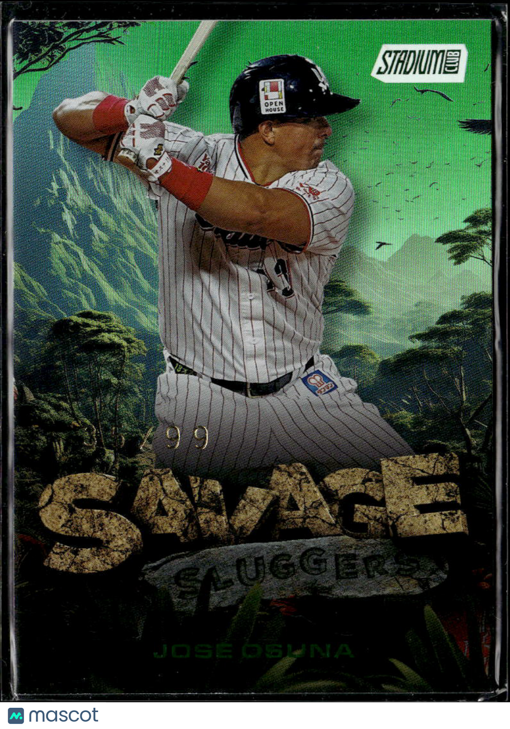 Jose Osuna 2025 Topps Stadium Club Savage Sluggers Green /99 Tokyo Yakult