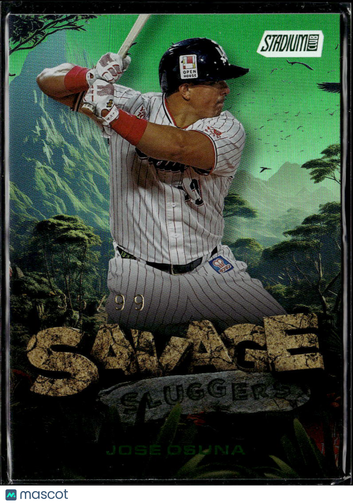 Jose Osuna 2025 Topps Stadium Club Savage Sluggers Green /99 Tokyo Yakult