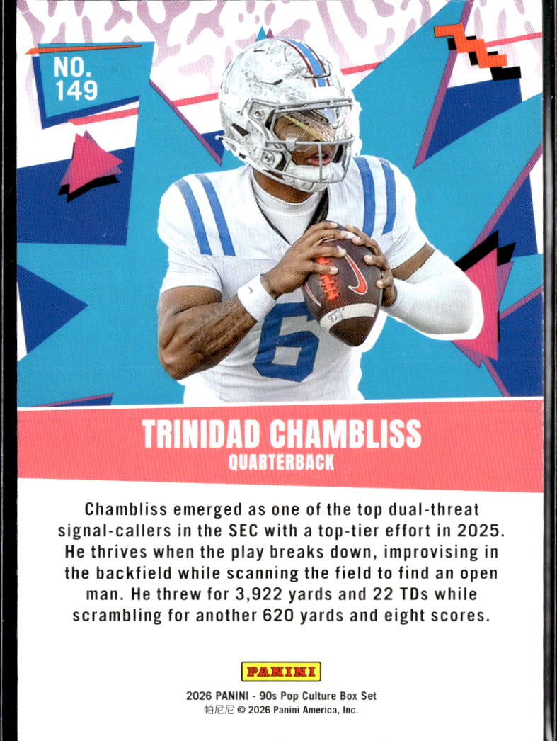 Trinidad Chambliss 2026 Panini 90s Pop Culture HOLO Rookie RC Ole Miss Rebels