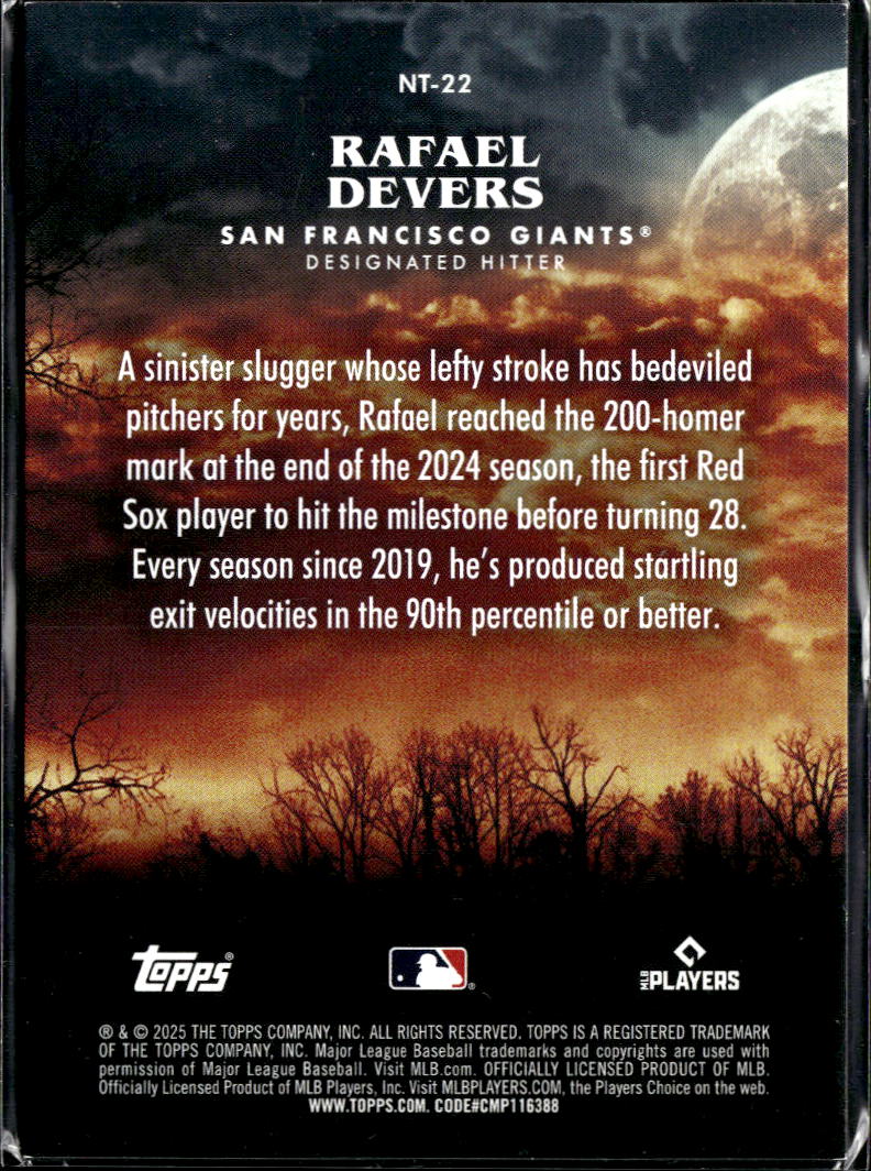 Rafael Devers 2025 Topps Night Terrors Green 18/99 Giants Red Sox