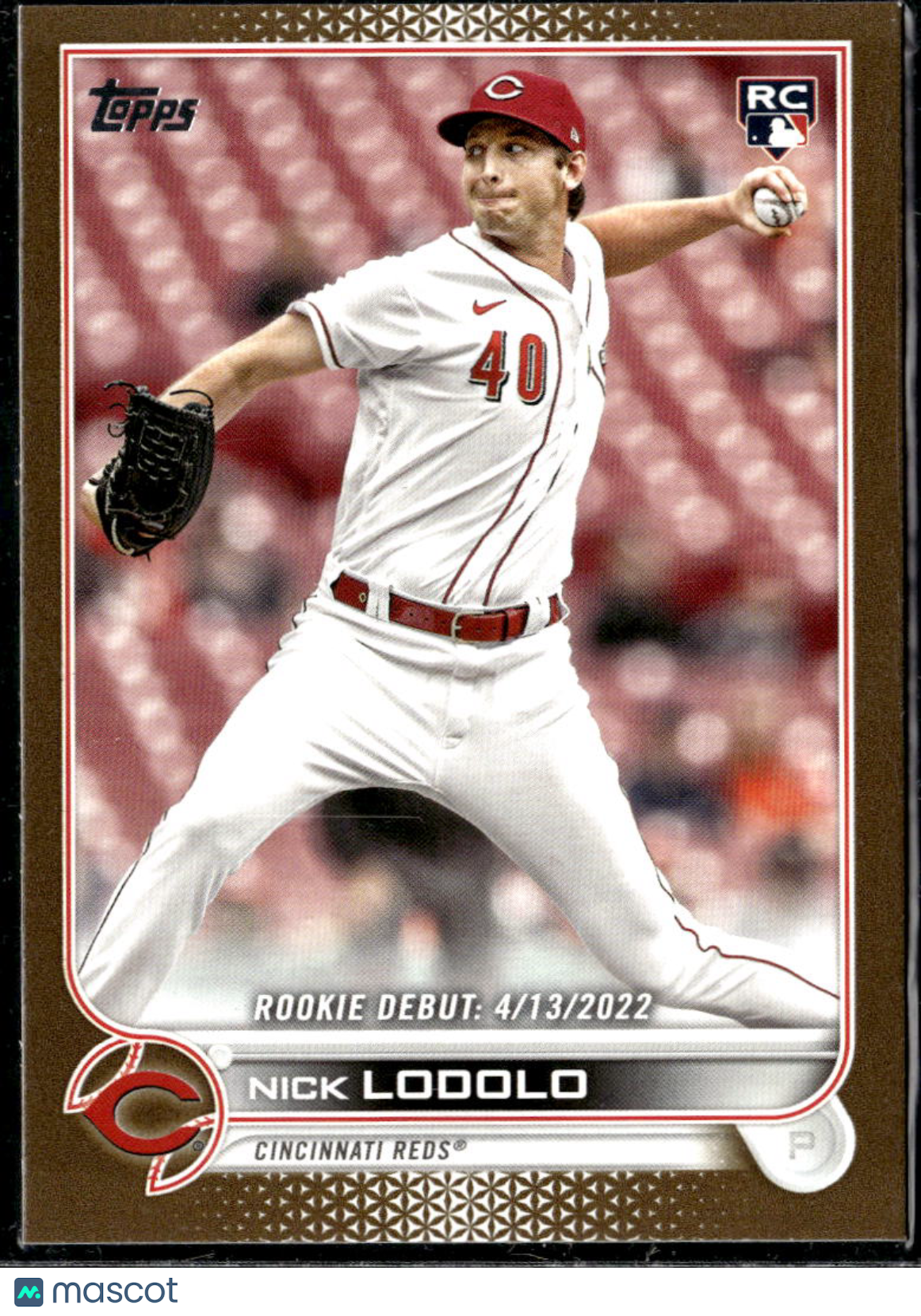 Nick Lodolo 2022 Topps Update Series RC GOLD 1912/2022 Cincinnati Reds